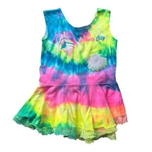 Vintage 90's Tie-Dye Kid Dress Small Cotton